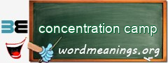 WordMeaning blackboard for concentration camp